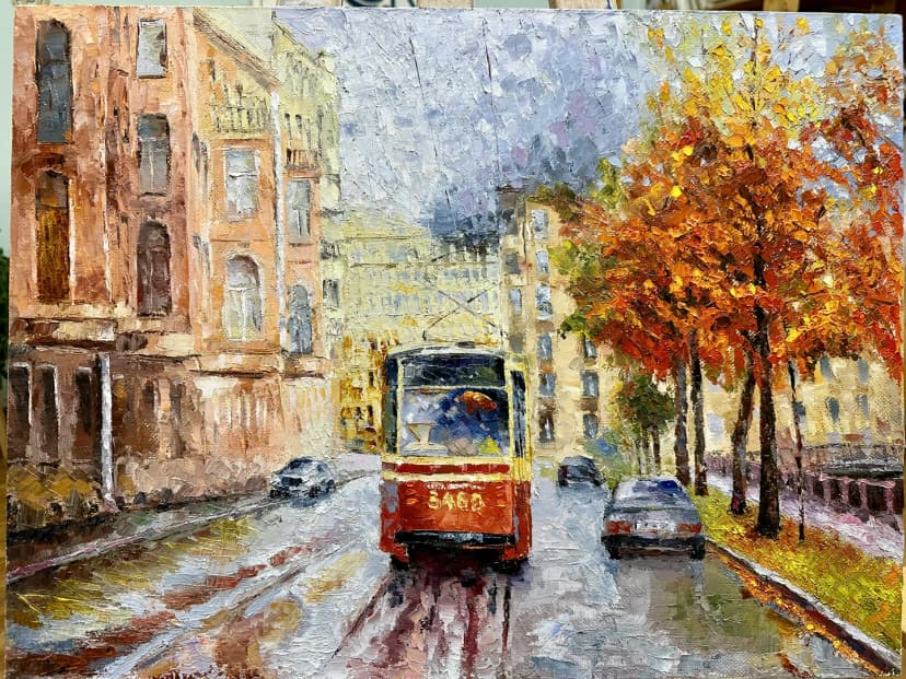 Городской пейзаж - масло